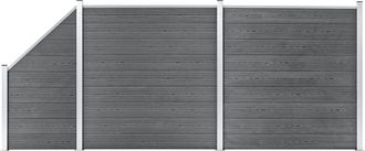 vidaXL Vidaxl - Set De Vallas 2 Cuadradas + 1 Oblicua Wpc Gris 446x186 Cm