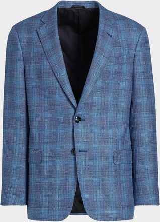 Giorgio Armani Men & apos;s Wool-Blend Plaid Sport Coat