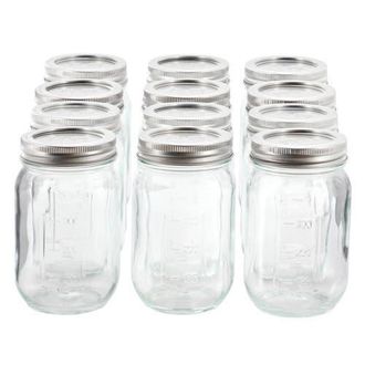Gibson Home Market Preserves 12 Piece 16 Ounce Glass Canning jars with Lids and Bands in Clear at Nordstrom