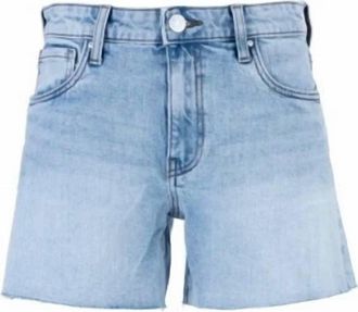 Kut from the Kloth Womens Jane High Rise Long Short With Raw Hem In Light Blue