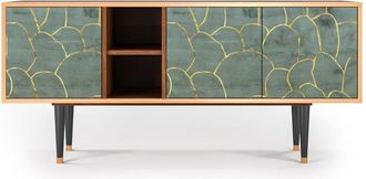 StoryZ Mueble de TV azul-verde 3 puertas L 150 cm