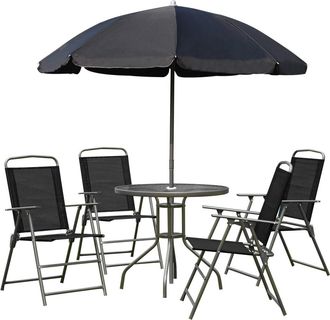 OUTSUNNY Muebles jard&iacute;n set 80x80x69.5 cm negro