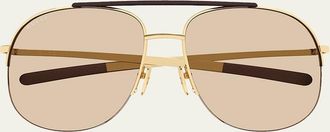 Gucci 61mm Metal Aviator Sunglasses