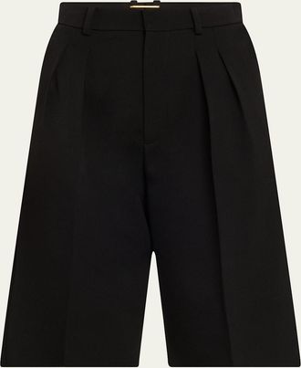 Saint Laurent Pleated Tailored Bermuda Shorts