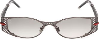 Christian Louboutin 55mm Gradient Oval Sunglasses in Gunmetal /Crystal Black at Nordstrom