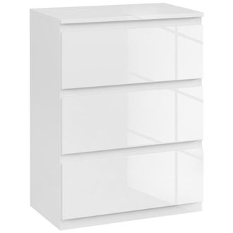 HOMCOM C&oacute;moda con cajones 55x34x75 cm blanco brillante