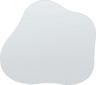 Beliani Beliani - Espejo De Pared De Vidrio Plateado 50 X 55 Cm Sin Marco Ovalado Accesorio Bagneux