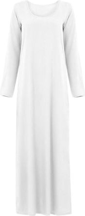 Generic Womens Nightdress Long Pleated Sleepwear Long Sleeve Night Dress Crew Neck Sleep Shirt for Women T-Shirt Sleep Shirt Comfortable Nightwear Soft Women 