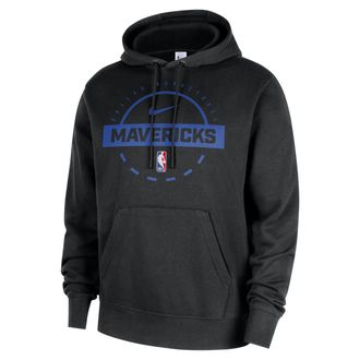 Nike Dallas Mavericks Club Nike Mens NBA Practice Pullover Hoodie in Black | HM7182-010