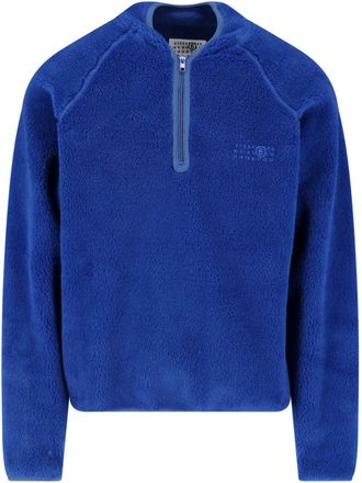 Maison Margiela Blue Fabric Teddy Zip Sweatshirt