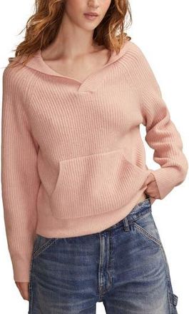 Lucky Brand Cloud Soft V-Neck Sweater Hoodie in Rose Smoke at Nordstrom Rack, Size Medium