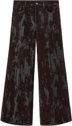 Mango wide leg jeans donkerbruin