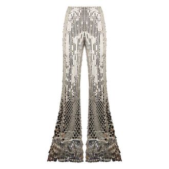 Alberta Ferretti Elephant Leg Trousers - female - Alberta Ferretti - Wide Trousers - Gray - S - Trousers