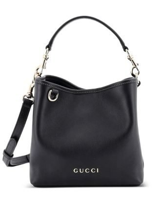 Gucci Emblem Leather Small bucket bag - Nero