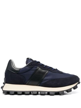 Tod's low-top panelled sneakers - men - Calf Leather/Calf Suede/Rubber/Fabric/Fabric - 8.5 - Blue