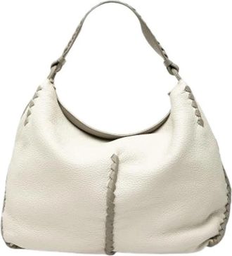 Bottega Veneta Pre-owned Shoulder Bags, female, White, Size: ONE SIZE Pre-owned Leather Shoulder Bag