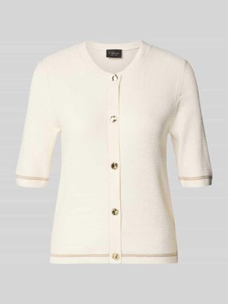 s.Oliver Black Label Regular Fit Strickjacke aus reiner Baumwolle in Weiss, Gr&ouml;&szlig;e 34