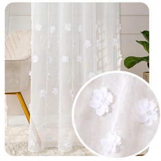 OEM Cortina De Seda Con Estampado Floral Y De Perlas En 3d &Uacute;nico Para Sal&oacute;n/dormitorio, 400 X 250 Cm
