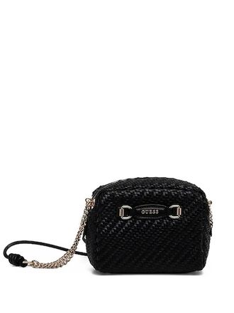 Guess Co Francy woven mini crossbody bag - women - Polyurethane/Fabric - One Size - Black