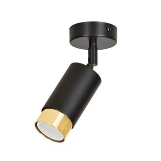 Wonderlamp Foco de techo moderno orientable cil&iacute;ndirco negro y dorado