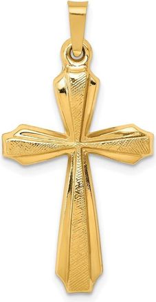 Diamond2Deal 14k Yellow Gold Textured and Polished Passion Cross Pendant