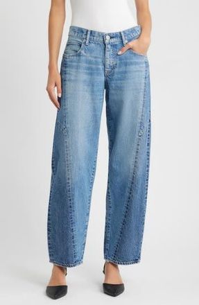 Moussy Vintage Micco Remake Tapered Wide Leg Jeans in Blue at Nordstrom Rack, Size 30