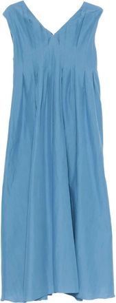 Max Mara Piega Dress - Dames - Maxi kleedjes - Blauw - XS - Katoen - Kleedjes
