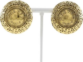 Chanel Vintage 31 Rue Cambon Round Clip-On Earrings Metal _Plated Earrings Jewelry (Pre-Owned)