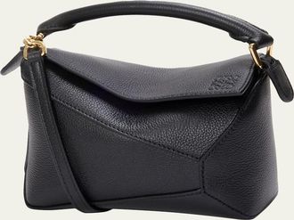 Loewe Puzzle Edge Mini Top-Handle Bag in Grain Leather