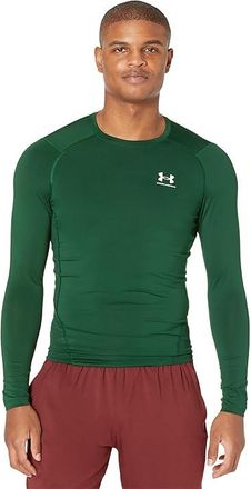 Under Armour Heatgear Armour Compression Long Sleeve Mens Clothing Forest Green/White : LG, Polyester