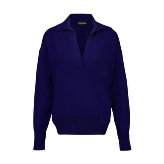 Tom Ford Dames, Truien, Blauw, Maat: S Kasjmier
