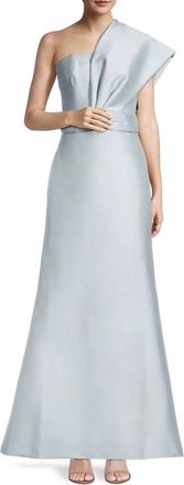 Sachin & Babi Hannah One-Shoulder Gown In Ash Blue