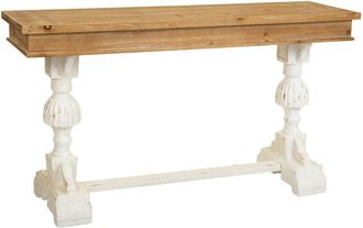 Wanderlust Deco Recibidor de madera tallada marr&oacute;n 150x46x79