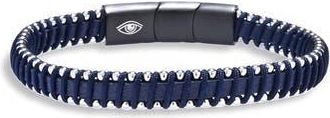 Eye Candy Los Angeles Dante Cord Wrap Leather Bracelet in Blue at Nordstrom Rack