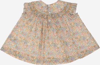 BONPOINT Girls Dress Heliotine Cotton Multicolour