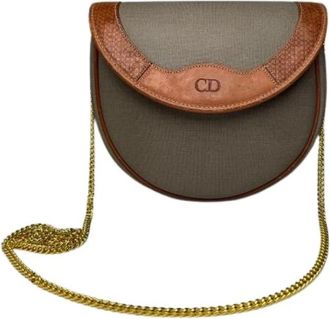 Dior Pre-owned Cross Body Bags, female, Gray, Size: ONE SIZE Pre-owned Leather Cross Body Bag