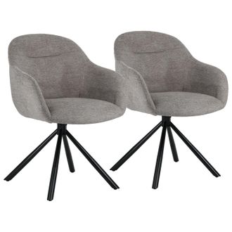 Happy Garden Lote De 2 Sillas De Tela Gris Saffi