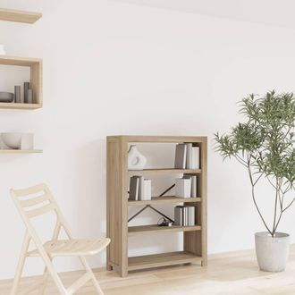 Berkfield Home 4-Tier Bookcase 80x30x110 cm Solid Wood Acacia in Brown | Size: 80 x 30 x 110 cm