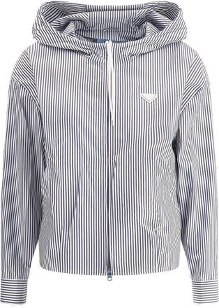 Prada gestreepte jas met capuchon
