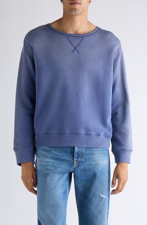 Acne Studios Fema U Sunkissed Cotton Sweatshirt in Navy at Nordstrom, Size X-Large