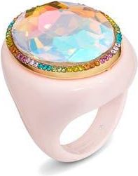 Kurt Geiger Oval Stone Cocktail Ring in Pink at Nordstrom Rack, Size 8
