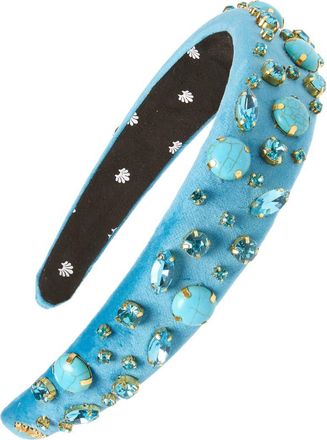 Lele Sadoughi Pebble Crystal Alice Headband in Turquoise at Nordstrom