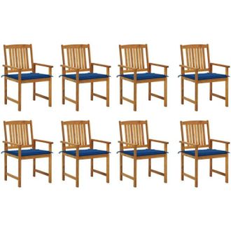 vidaXL Vidaxl Sillas De Jard&iacute;n Con Cojines 8 Uds Madera Maciza De Acacia