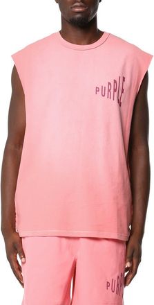 Purple Textured Sleeveless Graphic T-Shirt in Pink at Nordstrom, Size Medium