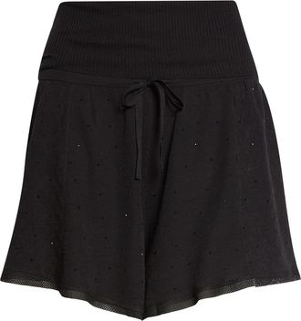 Area Girly Crystal Rib Waist Shorts in Black at Nordstrom, Size X-Small