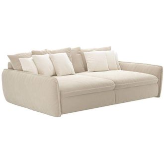 Vente-Unique Divano 4 posti comfort seduta profonda in ciniglia tortora - GIANOLA di Maison C&eacute;phy