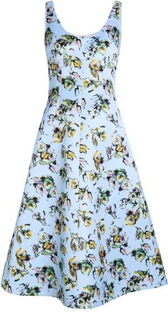 Emilia Wickstead Abella Floral-print Satin Midi Dress - Green - 10 (UK10 / S)