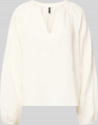 Vero Moda Relaxed Fit Langarmbluse aus reiner Baumwolle Modell NATALI in Offwhite, Gr&ouml;&szlig;e XL