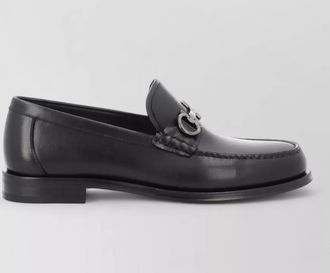 Ferragamo loafers gancini moccasin round toe buckle