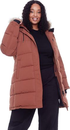 Alpine North AULAVIK PLUS SIZE - Vegan Down Mid-length Hooded Parka Coat in Maple at Nordstrom, Size 3X